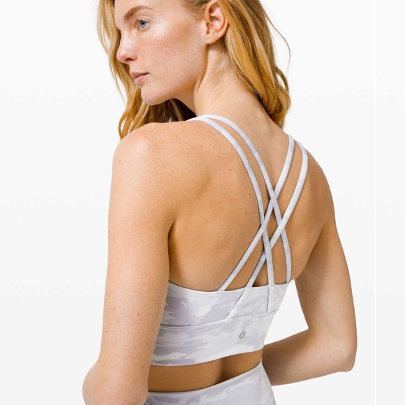 Lululemon Longline Energy Bra White Camo Sz 4 - Picture 6 of 10